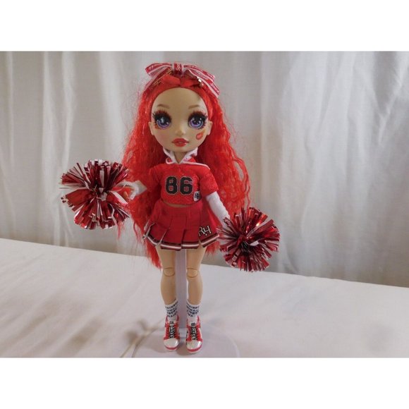 Rainbow High Cheer Ruby Anderson Red Fashion Cheerleader Doll with Pom poms - Picture 5 of 13